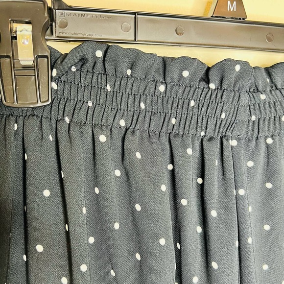 Kenar Wide Leg Pants 4 Black Polka Dot Cropped Pleated Front Trousers Belted - Picture 9 of 10